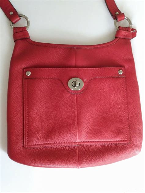 Coach RED Leather Shoulder Bag Gem