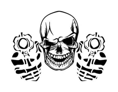 Skull With Guns Svg File Instant Download Commercial Use Etsy