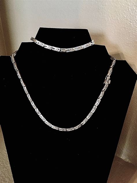 Sterling Silver Handmade Necklace and Bracelet Set Artist - Etsy