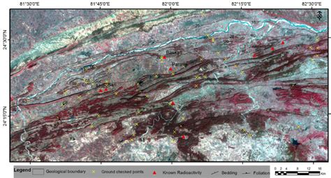 False Colour Composite Fcc Landsat Etm Satellite Image Rgb Of