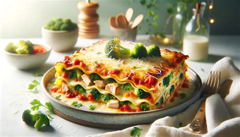 Lasagne z brokułami i kurczakiem Inspirowanesmakiem pl