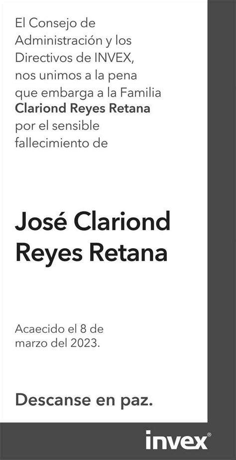 Se Or Jos Clariond Reyes Retana Obituario Esquela