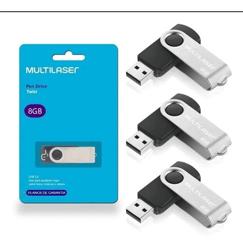 Kit 10 Pendrive 8gb Multilaser Usb Original Atacado Promoção Mercado