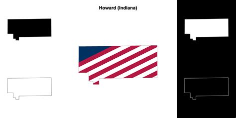 Howard County Indiana Outline Map Set 43337707 Vector Art At Vecteezy