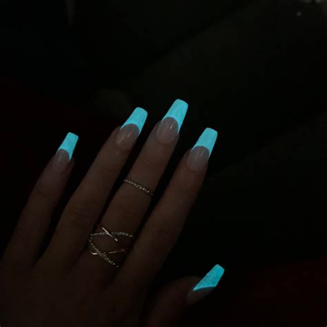 Glow In The Dark French Tip Luxury Press On Nails Etsy