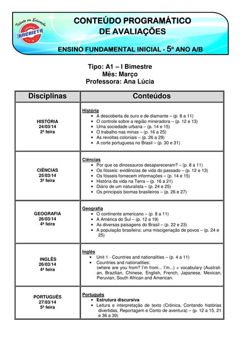 Conte Do Program Tico Ensino Fundamental Ao Ano Pdf