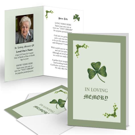 Design A Unique Irish Memorial Wallet Card