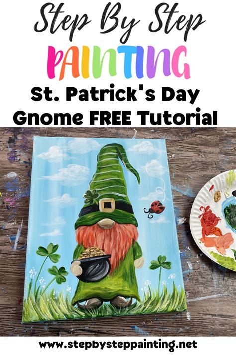 St Patrick S Day Leprechaun Gnome Painting In Acrylic Painting