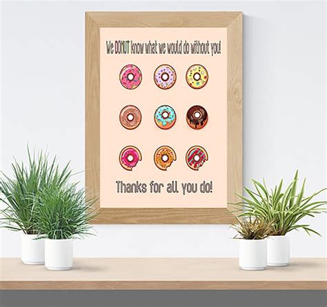 Donut Thank You Poster Sign Decoration I Donut What We Would Etsy