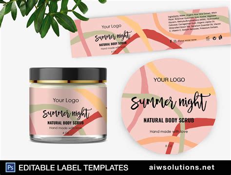 Body Scrub Product Label Template Creative Stationery Templates ~ Creative Market