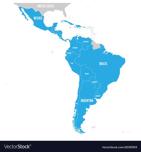 Political map of latin america latin american Vector Image