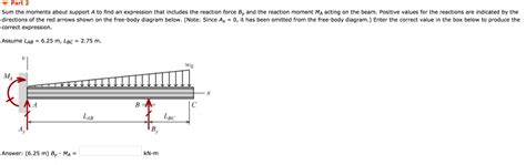 Solved Part1 A Propped Cantilever Beam Is Loaded As Shown