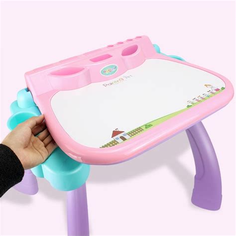 Best 2 IN 1 Drawing Board & Art Projector Magnetic Board With Desk For Kids - Toysfunland.com