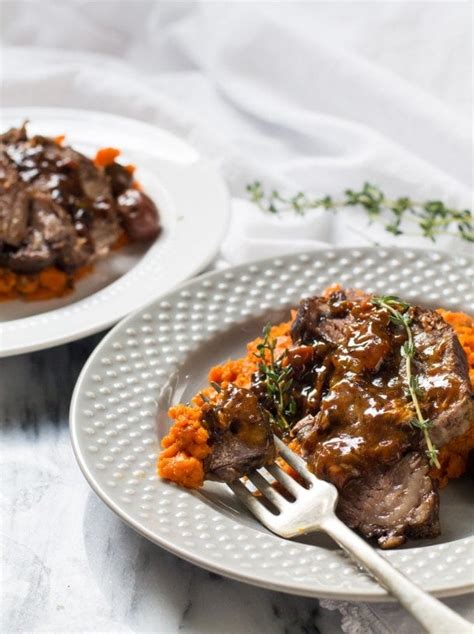 Slow Cooker Braised Beef With Carrot Mash Aip Paleo