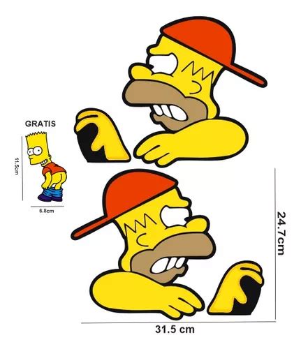 Stickers Homero Simpson Manejando Gorra Y Calcomanía Gratis Meses sin