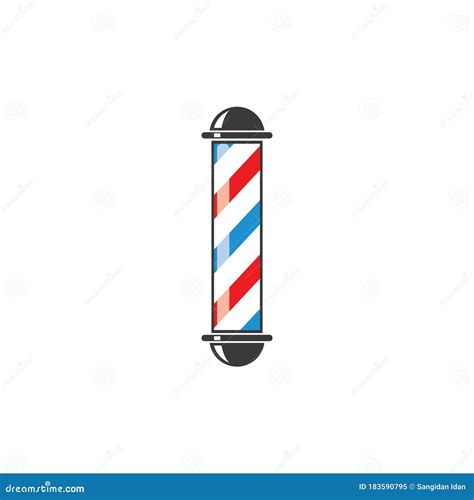 Barber Pole Icon Logo Vector Icon Stock Vector Illustration Of Shop