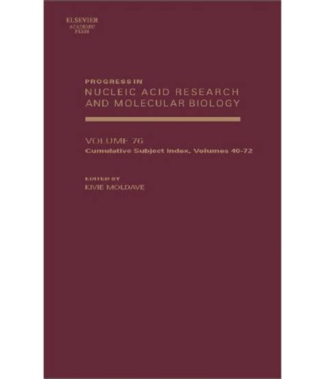 Progress In Nucleic Acid Research And Molecular Biology Vol 76 Buy