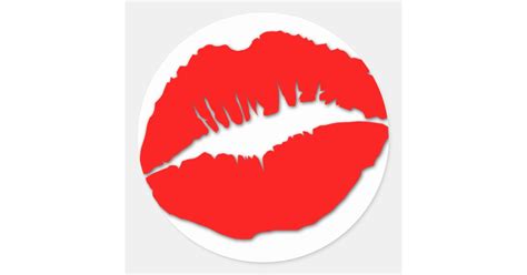 Red Kissy Lips Sticker Zazzle