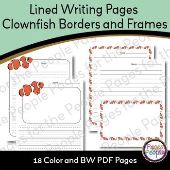 Lined Writing Pages with Clip Art Borders and Frames by Pages for the ...