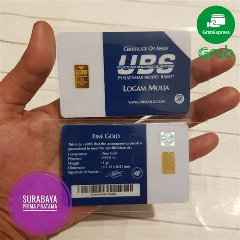 Jual Lm Logam Mulia Emas Ubs Gr Gram Press Sni Shopee Indonesia