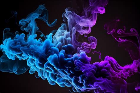 Elementos De Dise O De Nube De Soplo De Humo Multicolor Azul Ne N Y