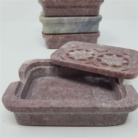 Soapstone Soap Dish Double Flower Sunshine Spirit Co