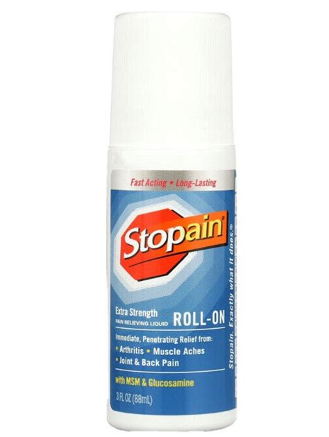 Stopain Extra Strength Pain Relieving Roll On With Msm Glucosamine