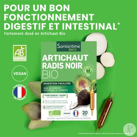 Santarome Artichaut Radis Noir Bio 20 Ampoules Newpharma