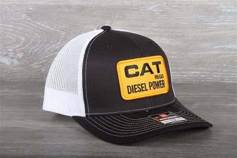 Vintage Cat Diesel Power Logo Patch On A Richardson 112 Trucker