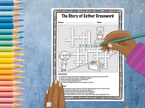 The Story Of Esther Crossword Puzzle Printable Made By Teachers