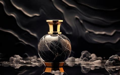 Premium Ai Image Perfume Bottle Of Black And Gold Elegance Generative Ai