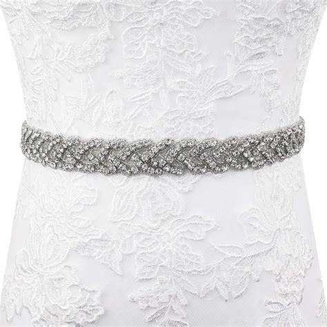 Lovful Womens Crystal Rhinestone Bridal Belt Wedding Sash Rhinestone