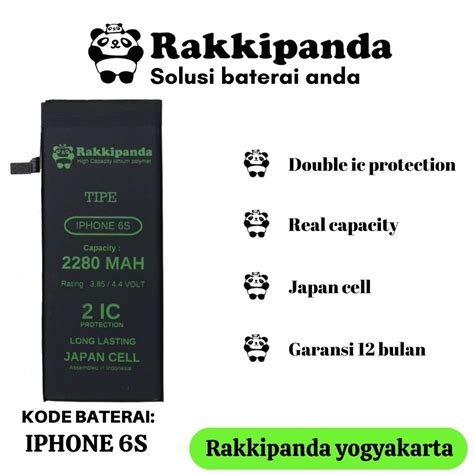 Jual Baterai Batrai Batre Battery Rakkipanda For Iphone Ip 6s Shopee