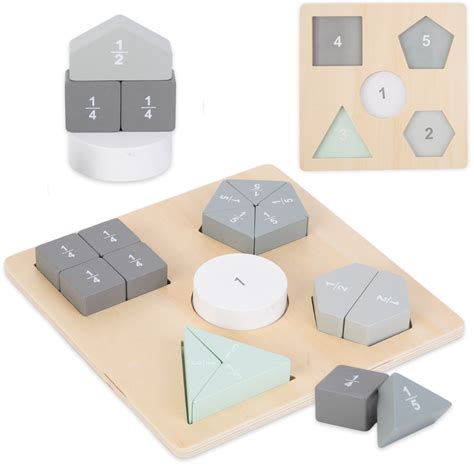 Puzzle en bois Puzzles Montessori Fractions et figures géométriques