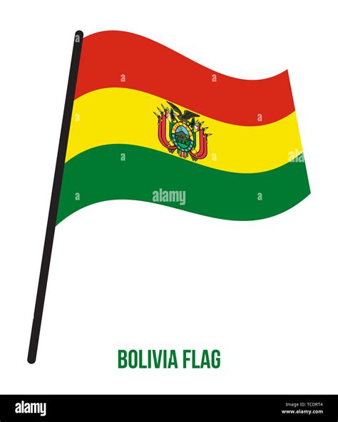 Bolivia Ondear La Bandera Ilustración Vectorial Sobre Fondo Blanco Bandera Nacional De Bolivia