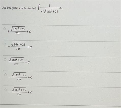 Solved Use Integration Tables To Find