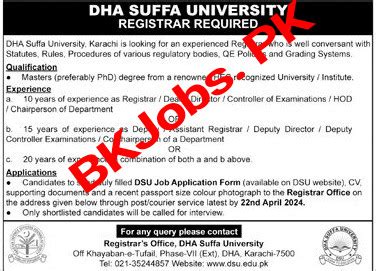 Dha Suffa University Latest Jobs Bk Jobs