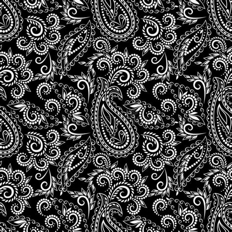 Black White Paisley Pattern Stock Illustrations 21104 Black White