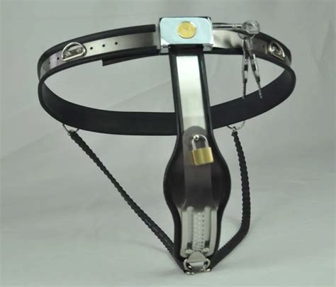 Siliconeandstainless Steel Female Chastity Belt Slave Game Sex Toys