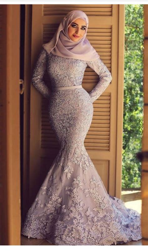 Mermaid Modern Hijab Wedding Dress Addicfashion