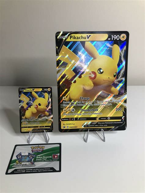 Mavin Pokemon Tcg Shining Fates Pikachu V Promo And Jumbo Card