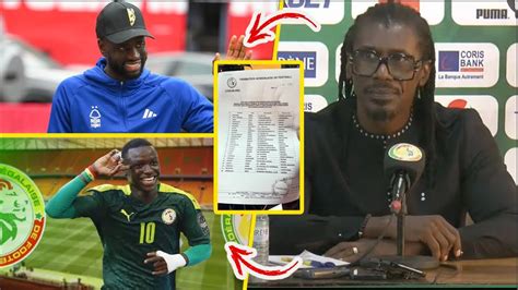 Mondial 2026 Aliou Cissé publie une Liste de 26 joueurs Cheikhou