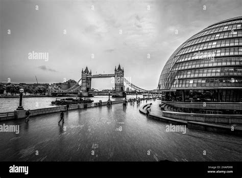 Panorama Of Tower Bridge With City Hall Stock Photo Alamy