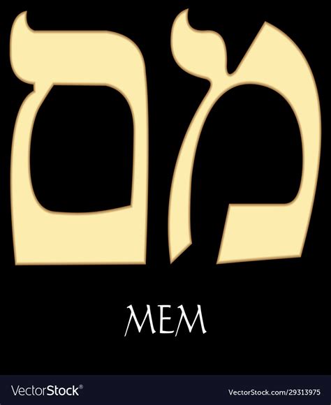 Hebrew Letter Mem Thirteenth Royalty Free Vector Image