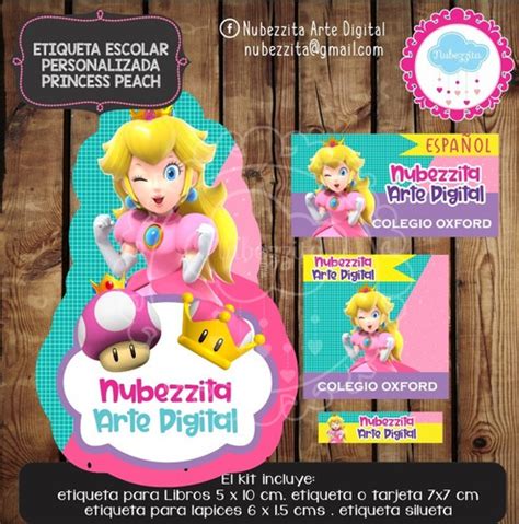 Etiqueta Escolar Mario Bross Princesa Peach Mercado Libre