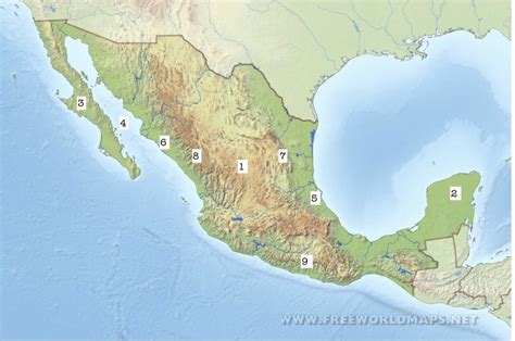 Geographic Regions Of Mexico Note 1 Is Mexican Plateau Diagram