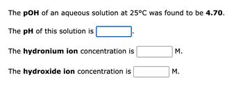 Answered The Poh Of An Aqueous Solution At C Bartleby