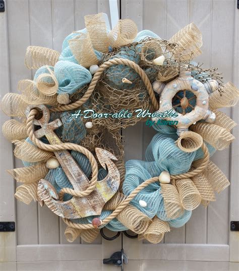 Deco Mesh Wreath Nautical Wreath Nautical Wreath Wreaths Deco Mesh