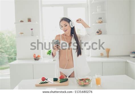 Sexy Beautiful Brunette White Lingerie Shirt Stock Photo Shutterstock