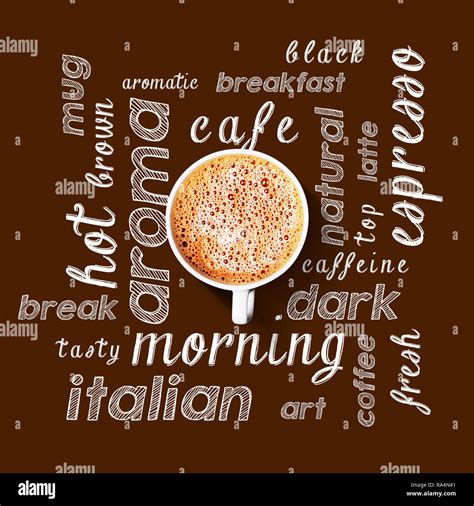 Coffee word cloud Stock Photo - Alamy